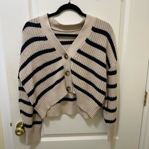 Only Beige and Black Striped Cardigan